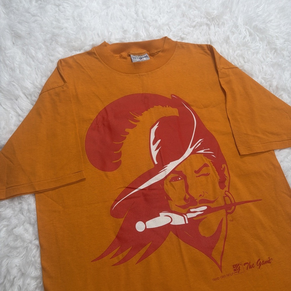 Vintage Tampa Bay Buccaneers Shirt Bucs Large Big Logo Orange 1995 Retro Rare!!